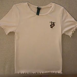 Tan cropped sloth shirt